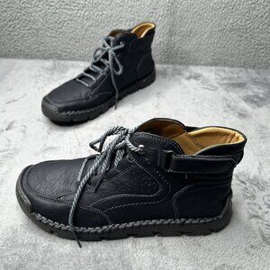 Caoutchouc Shoes Mens Size 46 US 12 High Top Leather Moc Toe Lace Up Boots
